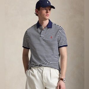 Polo Ralph Laren’s Classic Fit Striped Mesh Polo. Size L.